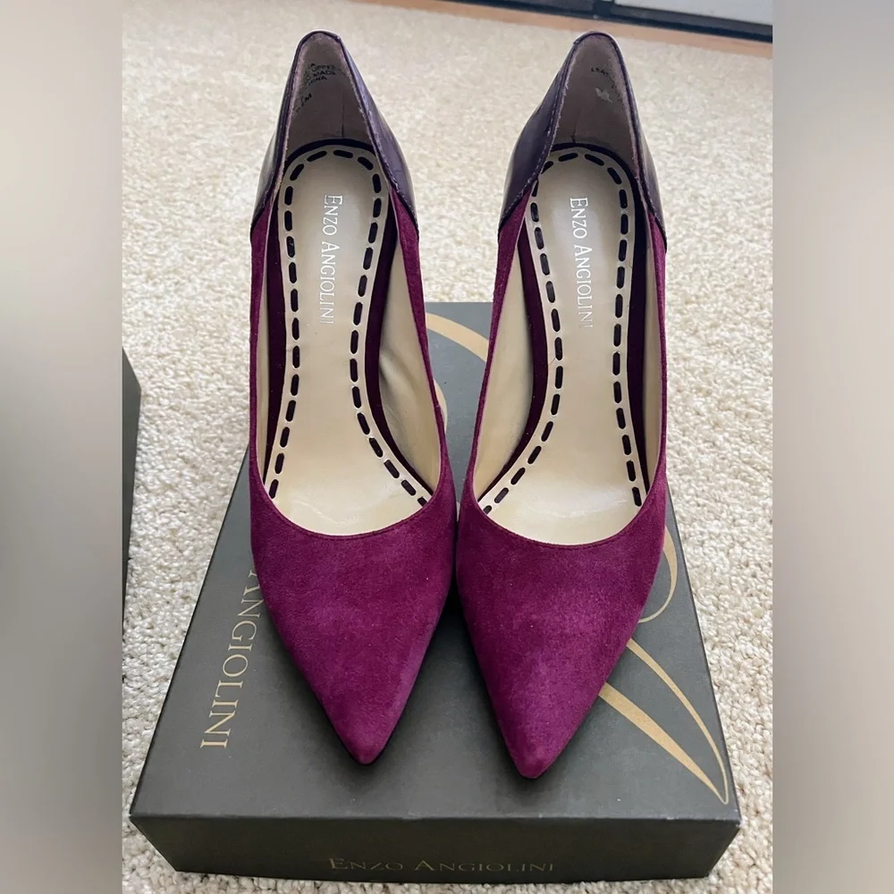 Enzo Angiolini Purple Suede/Leather Shoes size 5.5 Nordstroms EUC